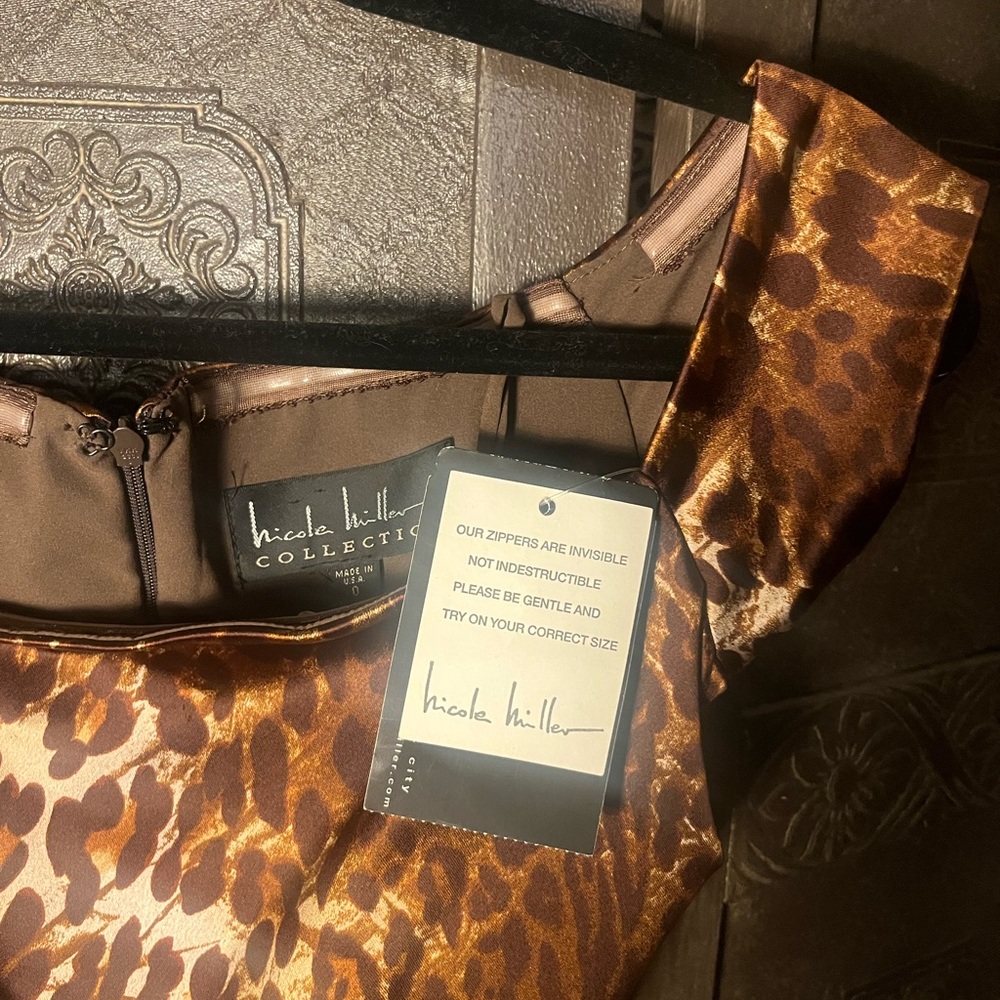 NWT Nicole Miller leopard print dress - Picture 6 of 11